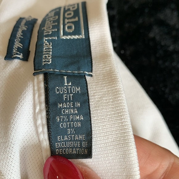 Polo Ralph Lauren Mens Custom Fit Mesh Polo Shirt in White Size Large - Picture 7 of 10